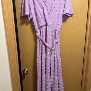 Elegant Lavender Wrap Dress